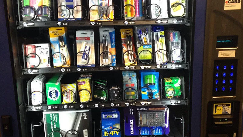 Modern stationery vending machine in Malaysia office building