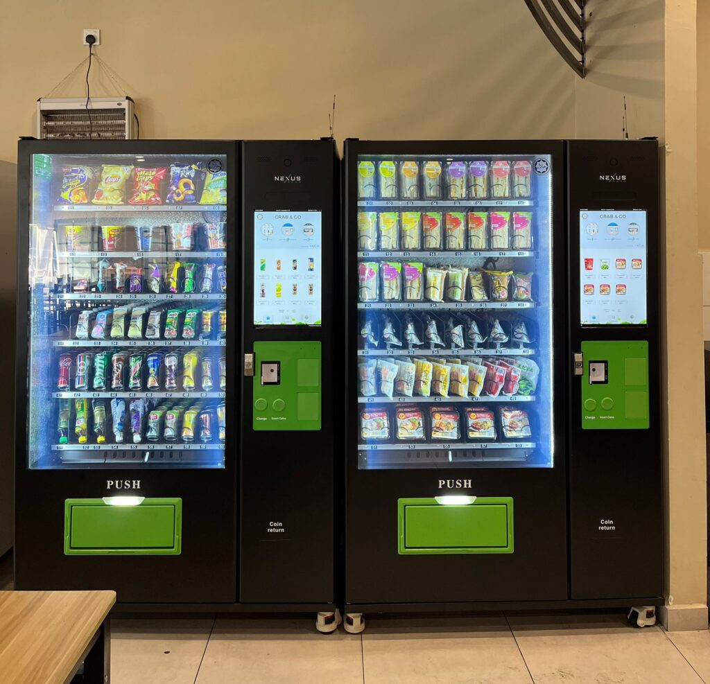 Smart Pantry vending machine filled with fresh food, healthy snacks and drinks in Malaysia office