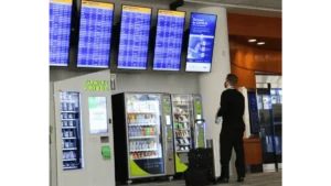 Branded vending machine in airport