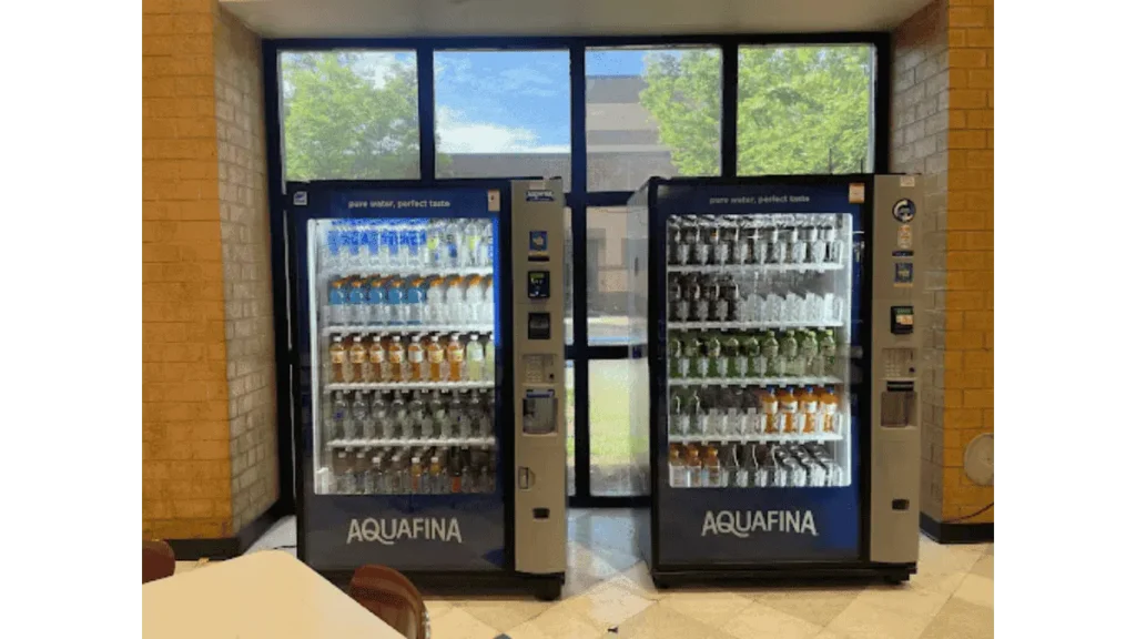 Vending machine in a school cafeteria