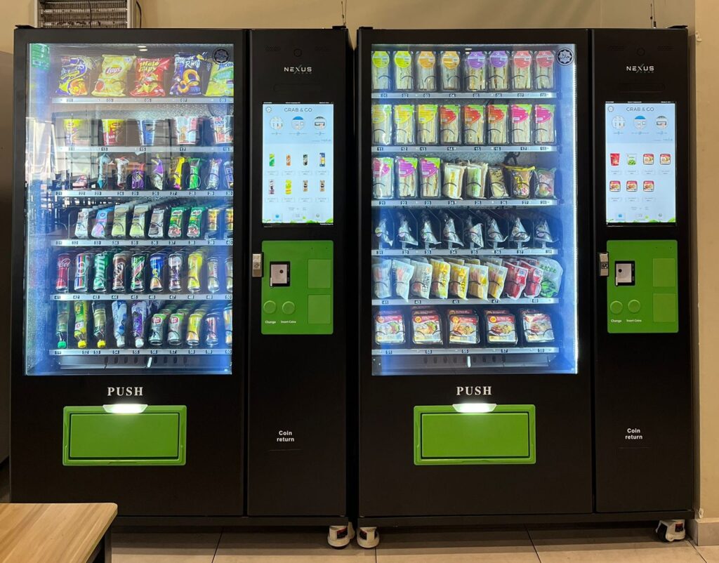 Smart Pantry vending machine filled with fresh food, healthy snacks and drinks in Malaysia office