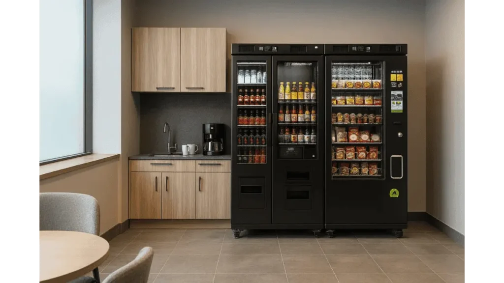 Cashless vending machine in a workplace pantry