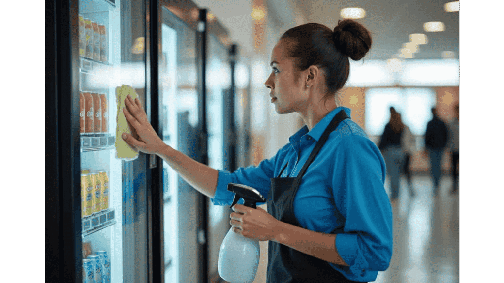 Cleaning a vending machine