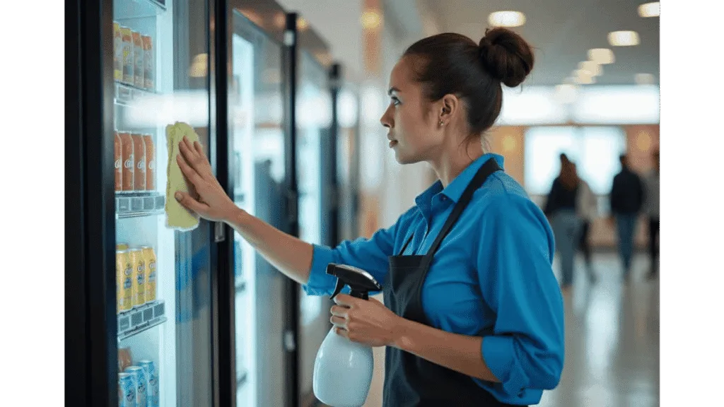 Cleaning a vending machine