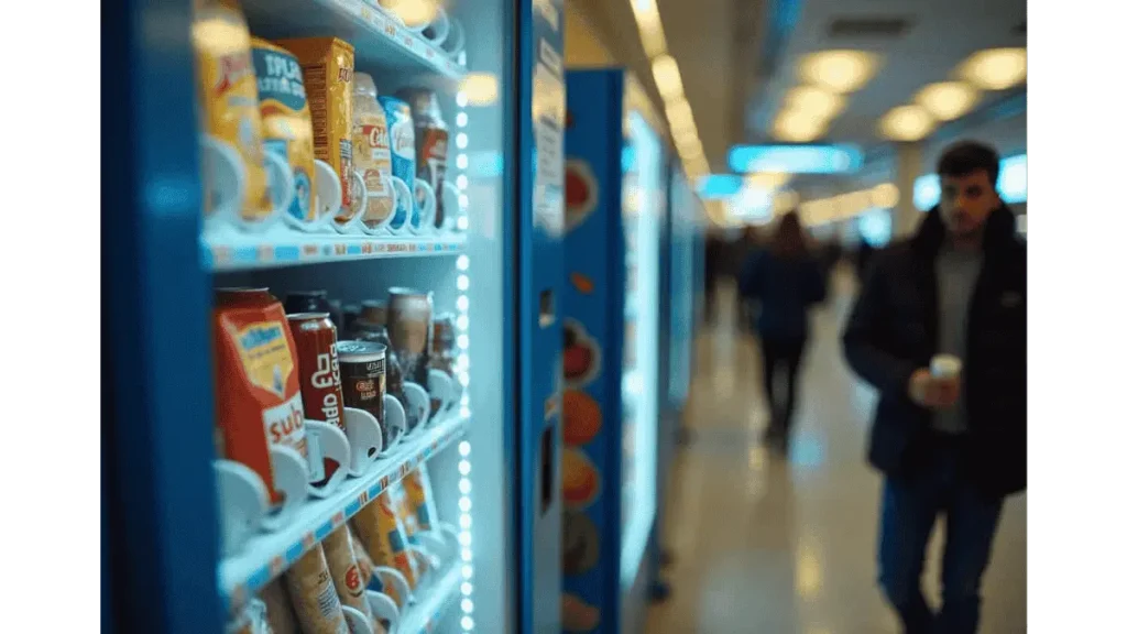 Well-lit vending machine product display