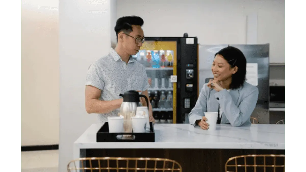 Workplace vending machine supporting employee satisfaction