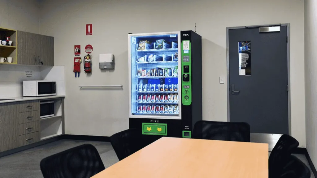 snacks and drinks vending machine in Malaysian office