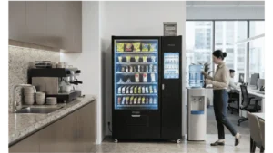 Fully stocked vending machine by Nexus Vend