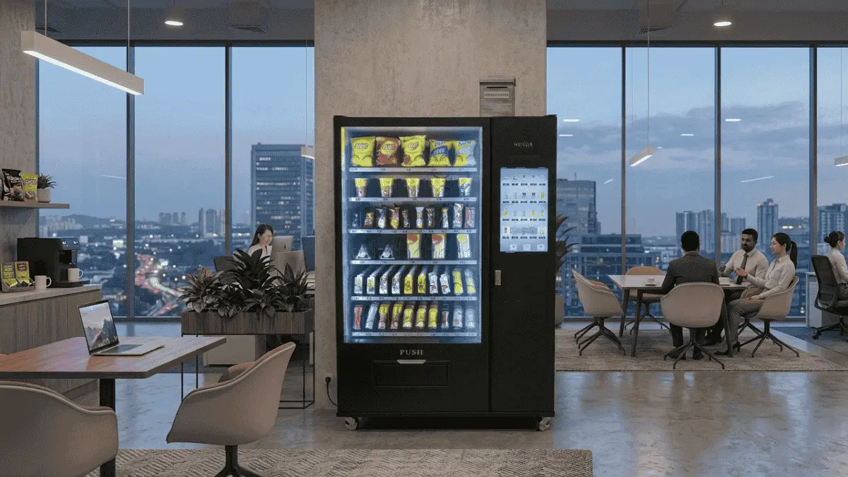 Nexus Vend vending machine in a Malaysian workplace