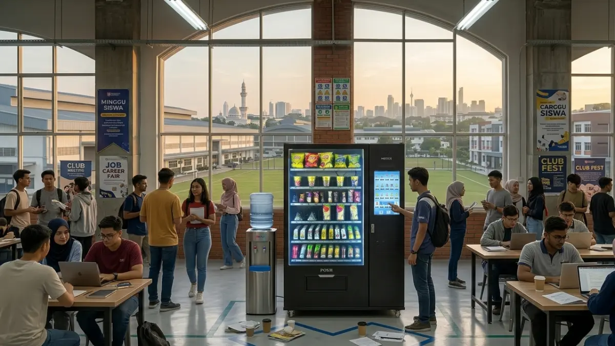snacks and drinks vending machine in a Malaysian University