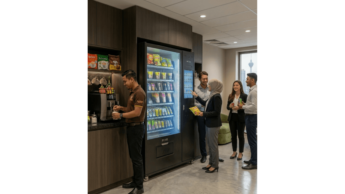 vending machine inside a Malaysian office