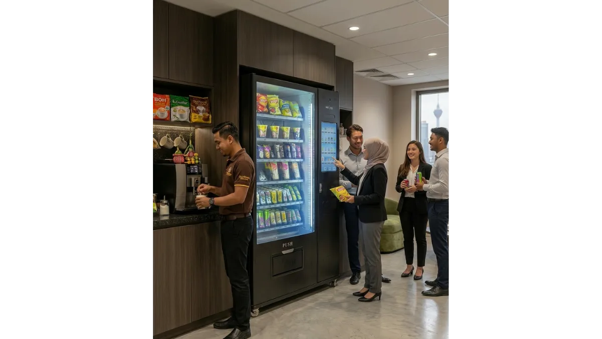 vending machine inside a Malaysian office