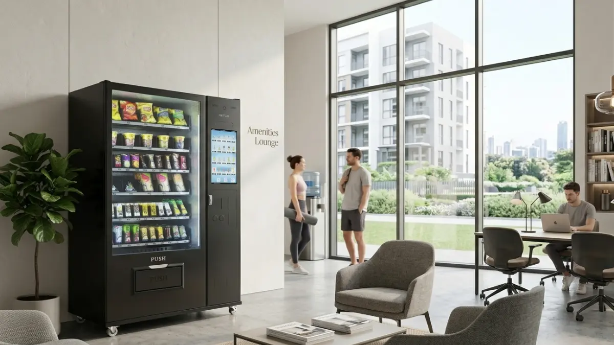 vending machine placing in a condo lobby in Malaysia