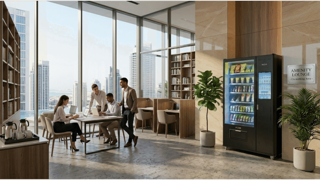 a vending machine in a condominium