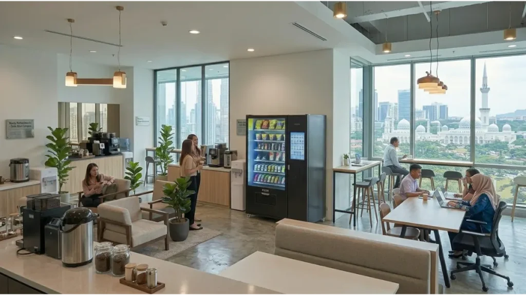 a vending machine inside an office in KL